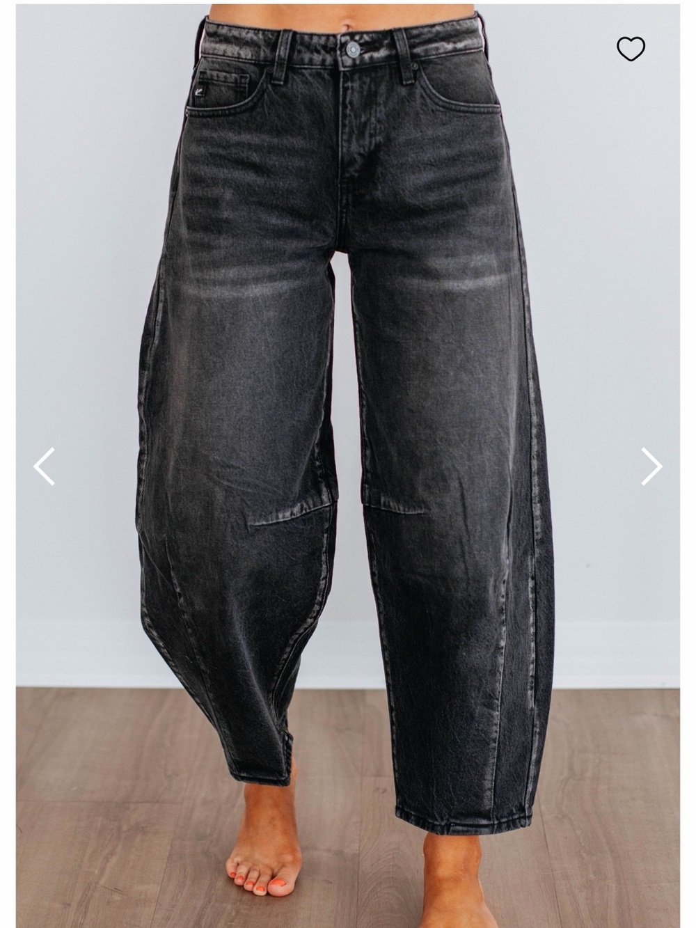 Washed Ryanne KanCan Black Wide-Leg Barrel Women’s Jeans-27